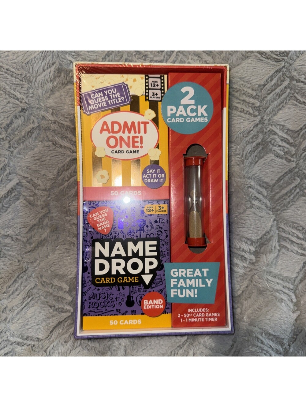 Admit One, Name Drop. 2 Pack Card Game, Great For Family Game Night